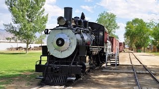 preview picture of video 'Laws, CA Train Museum - Southern Pacific Narrow Gauge Steam Engine 9'