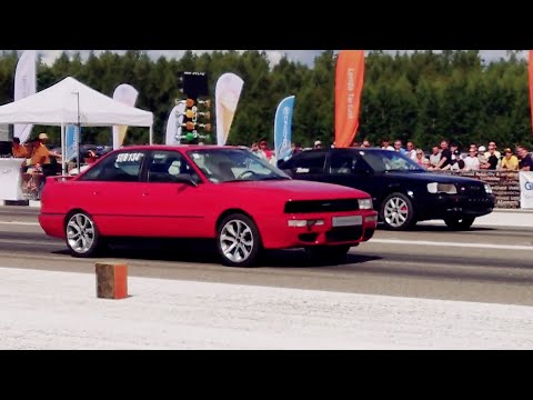 Audi S4 C4 2.2TQ vs Audi 90 B3 Quattro 4.2T 1/4 mile drag race