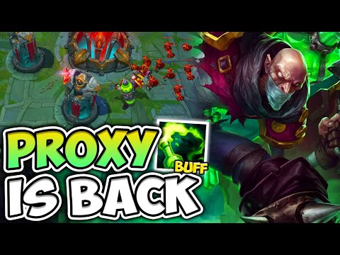 SIT IN THE ENEMY BASE ALL GAME WITH BUFFED SINGED! (PROXY IS BACK) - League of Legends