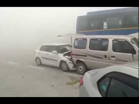 Due to Fog Near Delhi Agra Express way.(N24india)