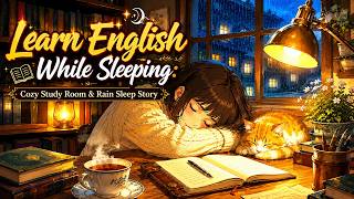 Learn English While Sleeping: Cozy Study Room & Rain Sleep Story