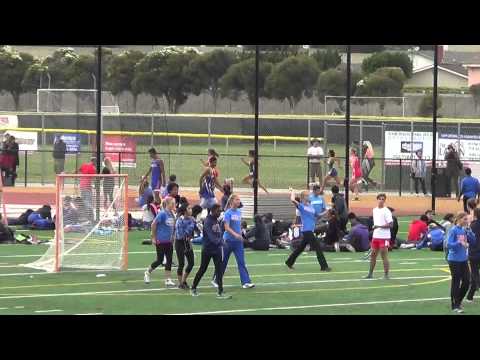 FSG 300m Hurdles vs Fountain Valley 4-22-15 - Los Alamitos Girls