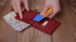 Практичний жіночий гаманець з натуральної шкіри ST Leather 22554 бордовий