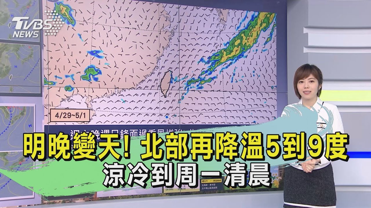明晚變天!北部再降溫5到9度 涼冷到周一清晨