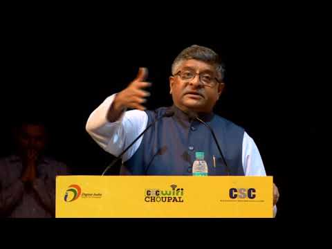 Hon'ble Minister SHRI RAVI SHANKAR PRASAD at CSC Wi-Fi Chouapl conference