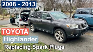 DIY 2008 2009 2010 2011 2012 2013 Toyota Highlander Replacing Spark Plugs & Coils