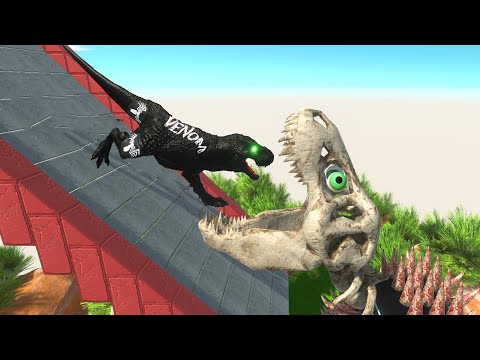All Units Slide into Skeleton T-Rex Mouth | 🦖 Animal Revolt Battle Simulator 🦕