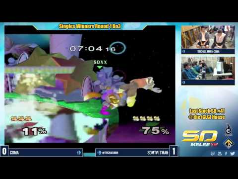 Last Stock SD #41 Singles WR1: Coma vs. SDMTV | Trichael Man - SSBM