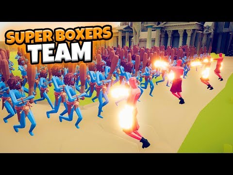 SUPER BOXERS TEAM VS EVERY FACTION | TABS MODDED GAMEPLAY
