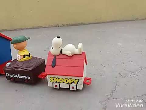 Antiguo Tren de Snoopy Charlie Brown 1966 Vintage Toys