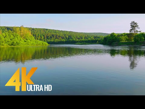 Peacefull Serenity of Yuryuzan River, Ural Area, Russia - 4K Relaxation Video with Nature Sounds