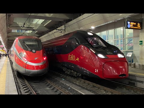 FRECCIAROSSA E ITALO in arrivo, partenza, transito a BOLOGNA CENTRALE AV SOTTERRANEA!