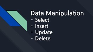 데이터베이스 25. Data Manipulation