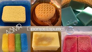 Download the video "ASMR Compilation Satisfying Sponges Squeezing 🧽💕🧼 (12 Vídeos) Apertando Esponjas"