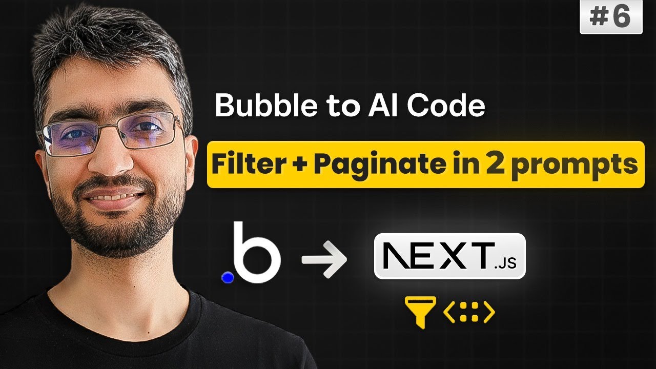 Filter & Pagination in 9 minutes | Bubble to AI Code Marketplace build | EP#6