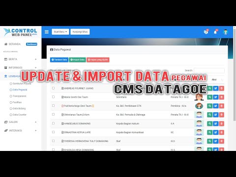 UPDATE DAN IMPORT DATA PEGAWAI PADA CMS DATAGOE