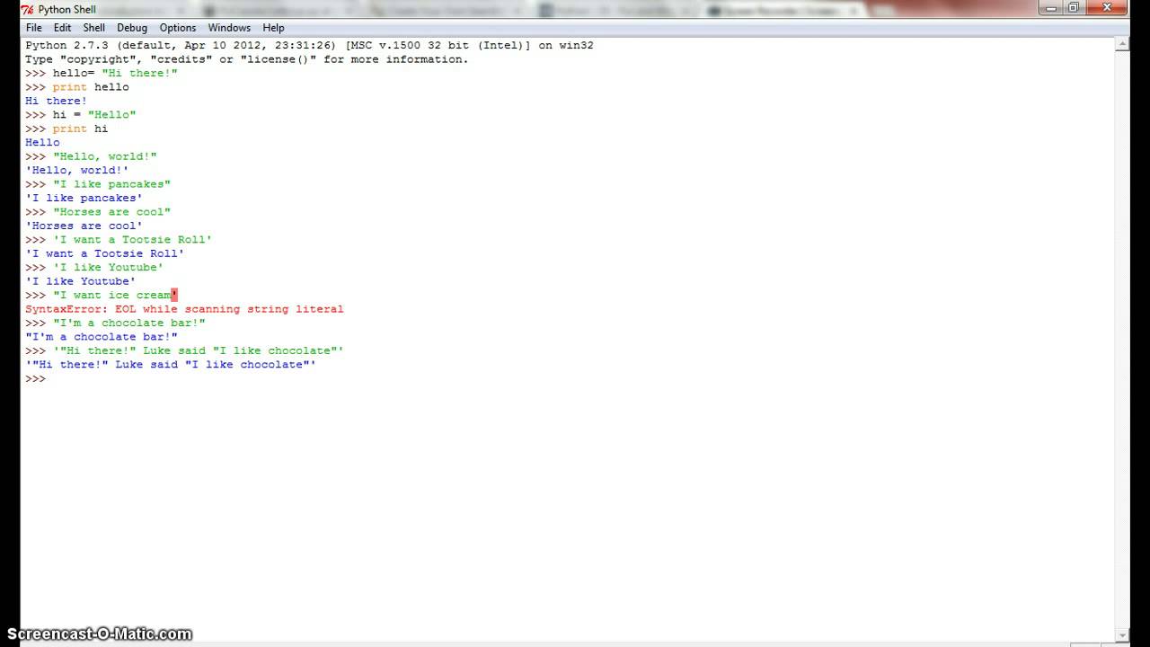 Python Tutorial 1 - Strings and Variables
