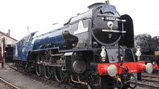 preview picture of video '56312 with BR Blue 60163 Tornado arriving into Didcot Railway Centre 25/11/12'