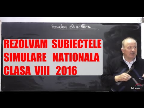 1/2 Lectia 908 - Rezolvam subiectele de la  simularea nationala 2016 la clasa 8 cu elevi din Clasa 7