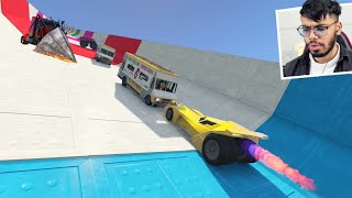 Cars Vs Cars Mega Ramp 455.445% People Break Their Monitor After This Race in GTA 5!