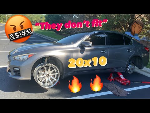 FAIL Mounting the cheap eBay wheels on the Q50s “Asanti ABL 5 | 20x10 +38”