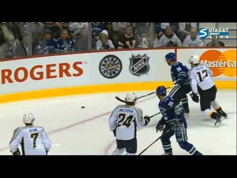 Leg injury Samuelsson (Predators & Canucks) NHL May 7, 2011