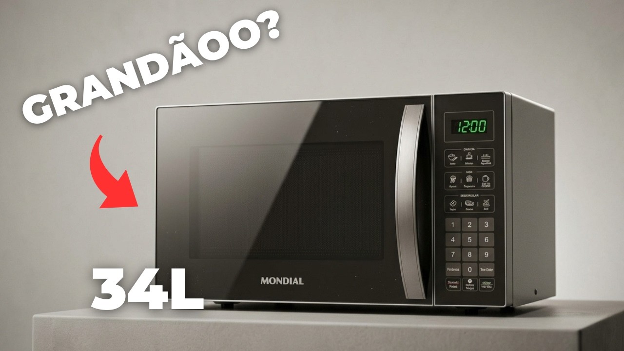 Miniatura da avaliação em vídeo de Micro-Ondas MONDIAL MO-02-34-E Espelhado 1400W 127V