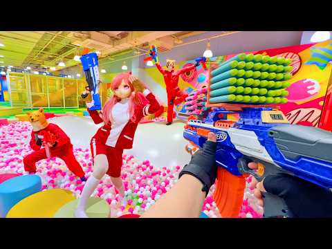 Nerf War | Amusement Park Battle 143 (Nerf First Person Shooter)