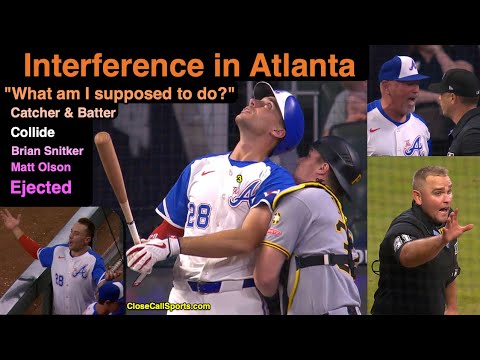 E172-3 - Matt Olson Ejected on Interference Call by Brock Ballou on Collision with Catcher Davis