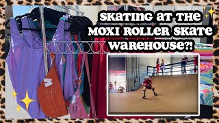 Roller Skating at the Moxi Roller Skates Pop Up Shop at the Moxi Warehouse in Long Beach