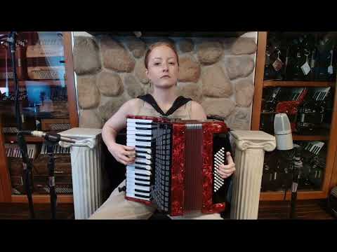 8335 - Red Pearl Horse Piano Accordion LMM 34 60 image 2