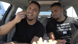 Eating Farmer Boys Pastrami Sandwich @hodgetwins