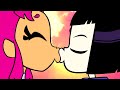 Teen Titans Go Starfire And Raven Kiss By Dffq24er GIF