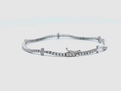 Diamond Cross Bracelet made in 18k White Gold - By Chris Jewels