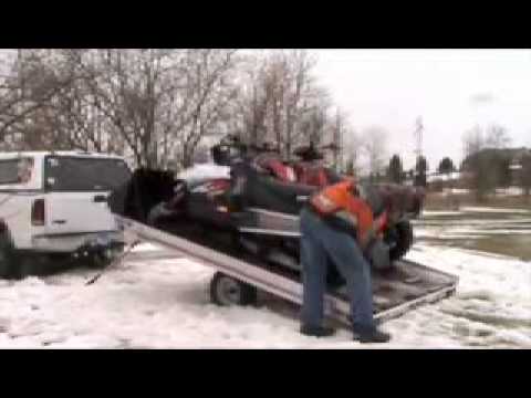 Grip Glides on tilt snowmobile trailer unload