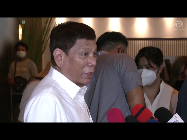 WATCH: In first public appearance in weeks, Duterte visits FVR wake, comments on ICC