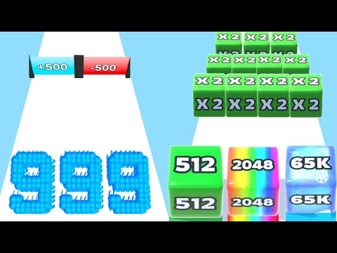 Jelly Run 2048 vs Crowd Number Run 3D - Count Master | Level Up Numbers