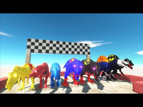 SUPER SPEED RACE SUPERHERO DINOSAURS - TO GET A GOLD PIG - Animal Revolt Battle Simulator
