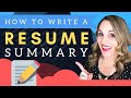 How To Write A Resume Summary - Sample Resume Template