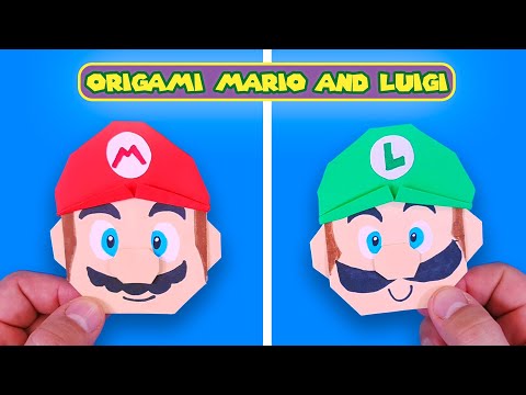 Origami Mario and Luigi. Cool Super Mario Paper crafts DIY. How to make PAPER CRAFTS for FANS