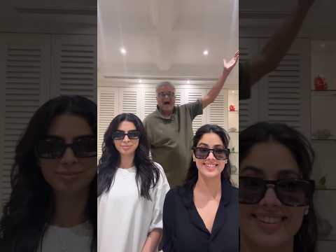 Janhvi, Khushi, and Boney Kapoor’s Adorable 'Loveyapa' Moment ❤️ #janhvikapoor #khushikapoor #shorts