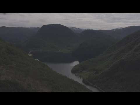 Leikanger, Vanylvsfjorden, Åheim, fjellet Bleia - Flying Over Norway