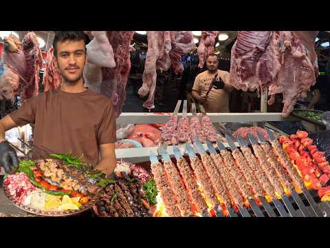 Kebab King! Amazing Kurdish Street Food | Amazing Iraqi Food Making Kebabs From Lamb