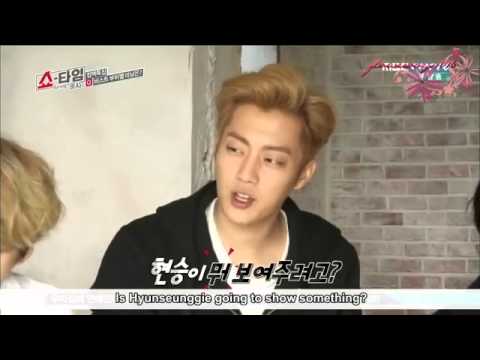 (CUT) HyunSeung playing with his socks ( BEAST Showtime Ep 8 )