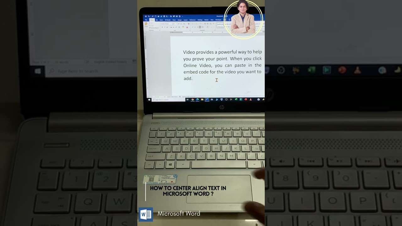 How to center align text in Microsoft Word?