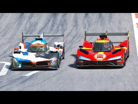 BMW M V8 Hybrid LMDh vs Ferrari 499P at Le Mans 24h Circuit