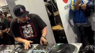 NAMM 2013 - Mixmaster Mike at the STOKYO booth.