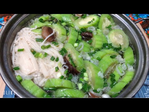Canh mướp nấu nấm