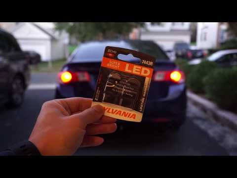Sylvania Zevo LED Review Brake Light/Bulbs LED vs Regular Incandescent (Acura TSX)