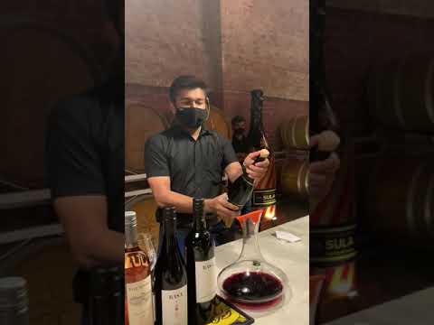 popping a sparkling wine at Sula Vineyard #shorts #shortvideo #youtubeshorts